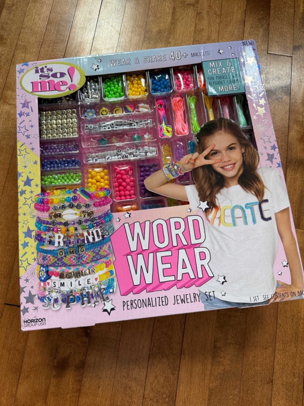 Word Wear Personalized Jewelry Set - Pink Beads Craft Kit
